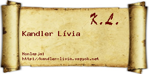 Kandler Lívia névjegykártya